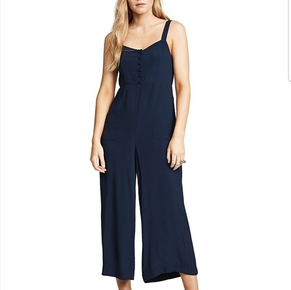 madewell button front wide leg jumpsuit